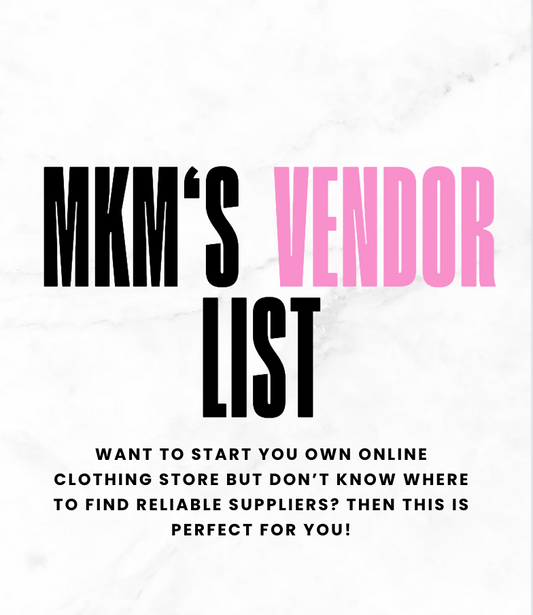 MK's Vendor List